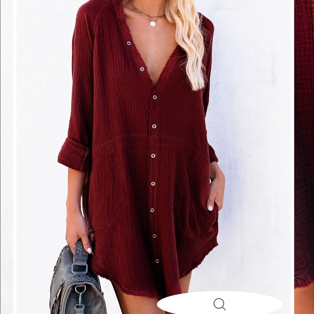 KENNEDY COTTON POCKETED BUTTON DOWN TUNIC